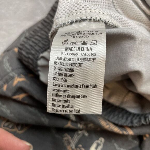 Rhythm Board Shorts Mens 34 Gray Surfer Beach Floral Tropical Drawstring Pull On - Picture 4 of 8